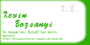 kevin bozsanyi business card